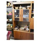 Teak accented 4 door cabinet 3 shelves,solid