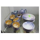 Meito China lusterware luncheon set service for 8
