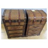 Pair woven chest end tables 27.5"H x 18"W x 15.5"