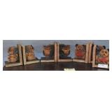 3.5 Pairs Of Wooden Animal Bookends