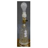 13"H crystal & brass lamp