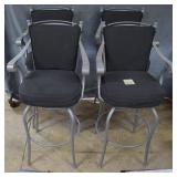 Four airplane grade alum barstools with