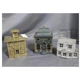 Three contemporary cast iron banks