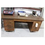 Seven drawer walnut desk