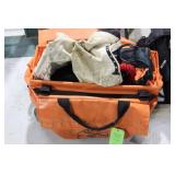 Orange climbing bag with assorted rigging & straps