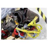 Large assortment climbing gear incl. harnesses, &