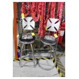 Pair West Coast Chopper alum bar stools