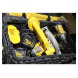 Crate lot DeWalt 18V hammer drill, circular saw, i