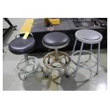 3 stools - 2 adjustable & 1 fixed