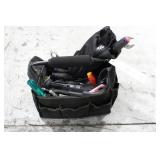 Nylon job site tool bag with assorted wrenches, pl