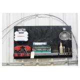 Wallboard with collection - setup locks, drill bit