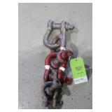 Five galv. Clevis