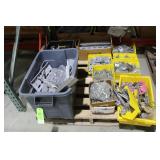 Pallet lot galv. Bolts, tower clips,  hardware
