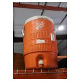 Igloo water cooler, spotting scope with stand