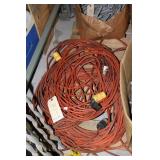3 assorted length orange electrical cords