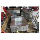Three tower strobe lights in stainless steel casin