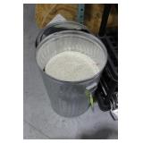 galv trash can with oil dry