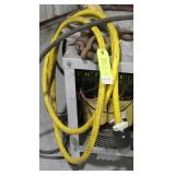 Yellow No. 8 electrical cord, 2 steel rings,