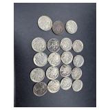 Nineteen Buffalo Nickels: 1921, (2) 1926, (5)