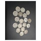 Eighteen Silver Dimes Dates range from 1947-1964