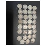 Thirty-One Barber Dimes: 1913, 1899, 1912, 1916,