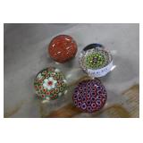 Four Millifore paperweights