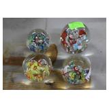 Four Millifore & timed release paperweights