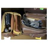 Petri film camera in case, & Polaroid Land Camera
