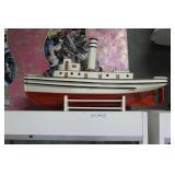 Wood Carved steamer boat