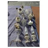 Oil lamp bases & chimneys