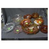Carnival glassware (9) pieces