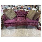 Sofa formal  reupholstered  carved wooden frame