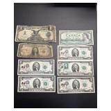 One 1899 US $1 Silver Certificate, One 1935A