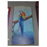 Parrot in Tree, on board, signed Anita Roy, 24" x