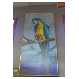 Parrot in Tree, on board, signed Anita Roy, 24" x