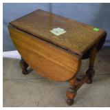 White Oak drop leaf table w/ turned legs