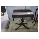 Mahogany  single drawer drop leaf rectangular