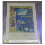 Impressionist Birds on Seaside balcony, signed