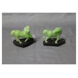 Jade horses (3"H x 4"L) 2