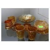 13pcs Merigold depression glass pcs - water,
