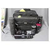 Camera bag with Tamron lenses, Kodak S Series, &