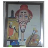 Red Skelton ArtMetal frame, 18 x22 in