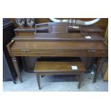 Baldwin Acrosonic piano & bench, walnut wood,