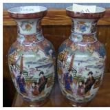 Royal Satsuma hand painted vases (2),,14"h