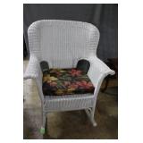 Rocking chair vinyl  wicker white 30"35"/36"