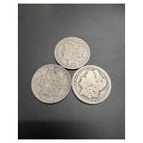 Three Morgan Dollars: (2) 1891, 1900