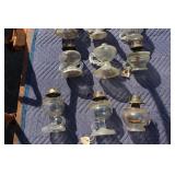 Glass oil lamp base grouping