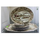 Johnson Brothers Brown & White stoneware - turkey