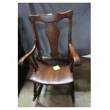 Rocking chair banister back in mahogany finish