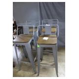 Industrial style bar chairs (4), gray metal